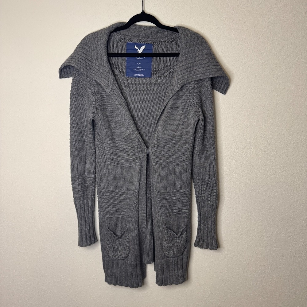 Vintage‎ American Eagle Womens Sweater Cardigan Size Small Pockets Y2K Preppy